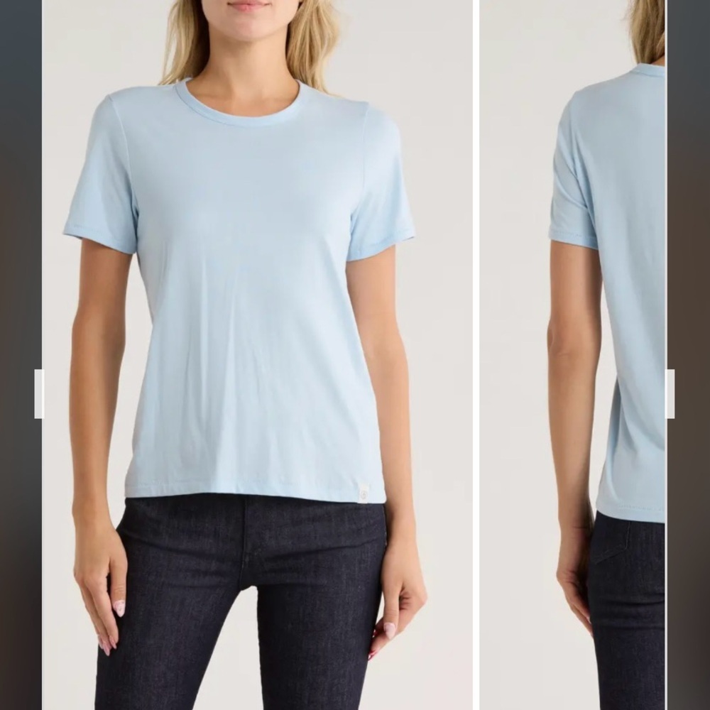rag & bone The Jersey T-Shirt in Baby Blue - Picture 4 of 5